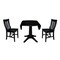 International Concepts Round 42 in Round Top Pedestal Table with 2 Chairs, Black, 42 in W, 42 in L, 30.3 in H, Wood, Black K46-42DPT-27B-C61-2 - alternate 4